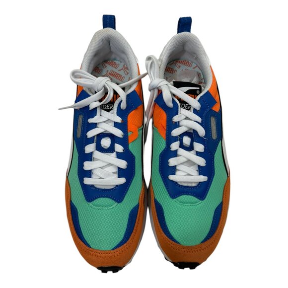 PUMA Men's Rider FV Future Vintage Shoes 387672 01 Size 11.5 New Green Orange - Picture 3 of 7